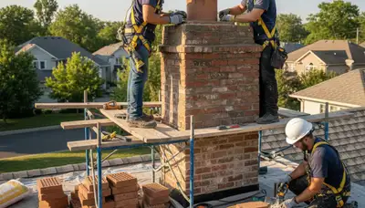 San Antonio, TX chimney repair on a home by FX Remodeling & Exteriors, fixing cracks and mortar damage