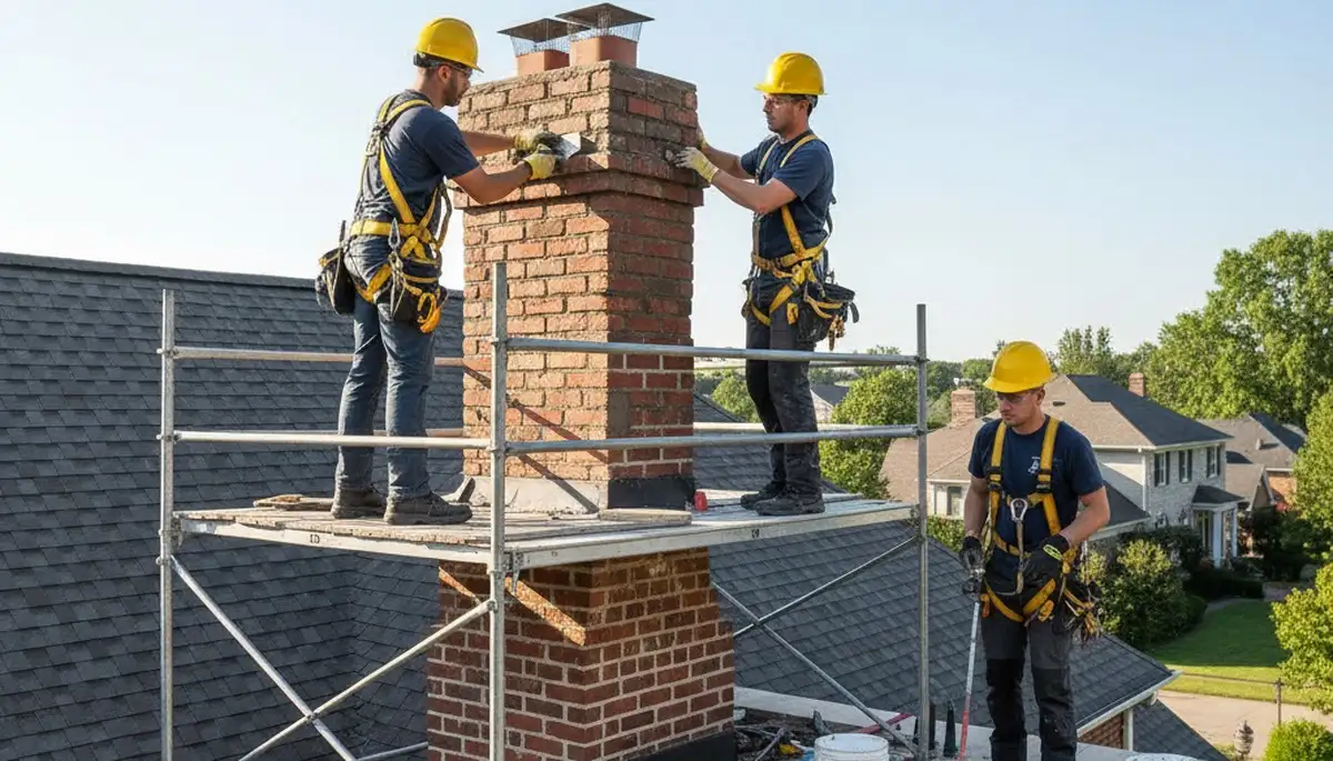 San Antonio, TX chimney repair for homes with cracked mortar and storm damage by FX Remodeling & Exteriors