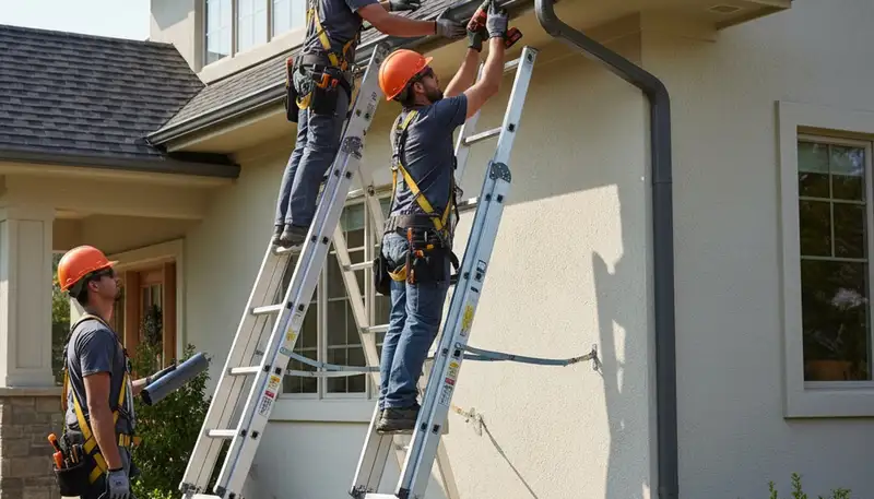 San Antonio, TX gutter repair service on a home by FX Remodeling & Exteriors