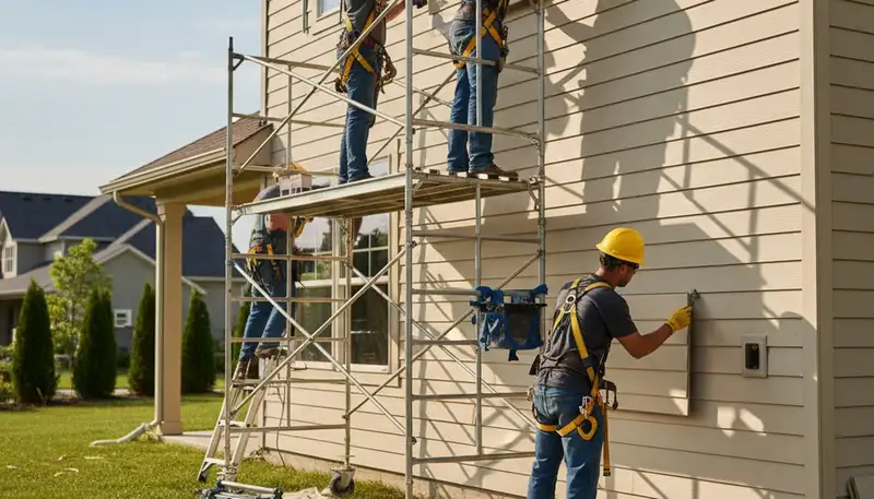 Vinyl siding installation in San Antonio, TX for a home exterior by local siding contractors