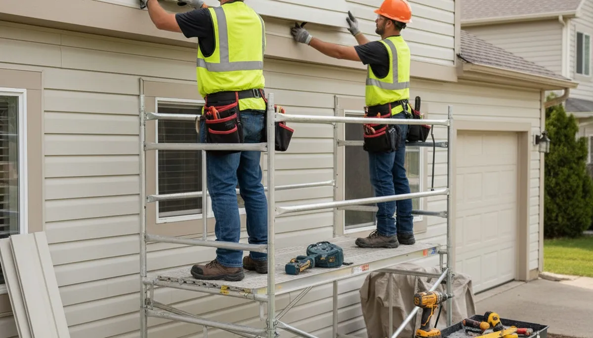 Vinyl siding repair on a San Antonio, TX home by FX Remodeling & Exteriors